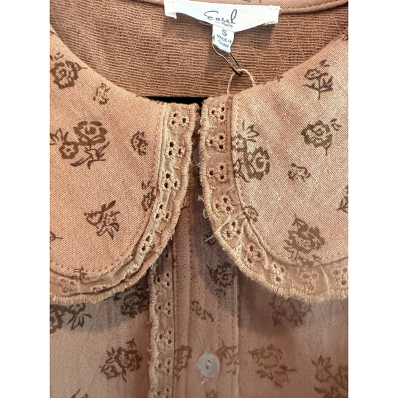 Easel Oversized Floral Print Button Down Shirt Size S - Picture 4 of 8